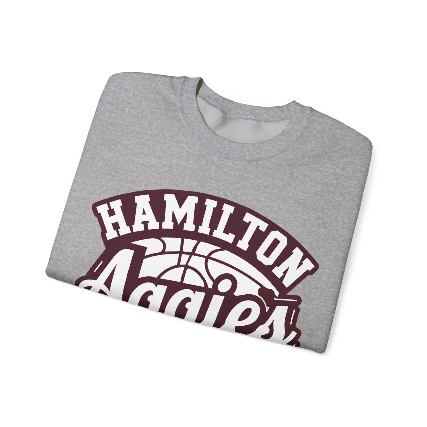 Adult Crewneck Sweatshirt \ Hamilton Aggies Basketball \ HABBG1
