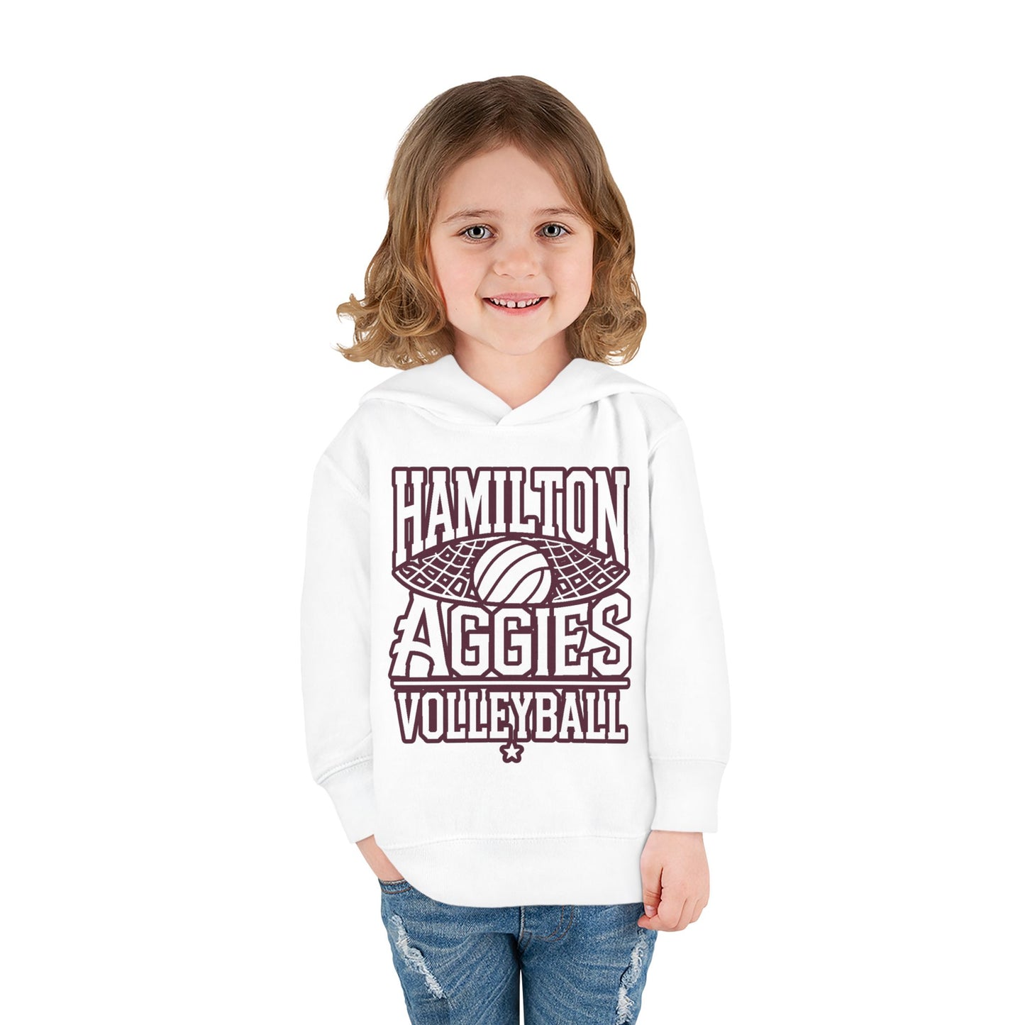 Toddler Hoodie Sweatshirt \ Hamilton Aggies Volleyball \ HAV2