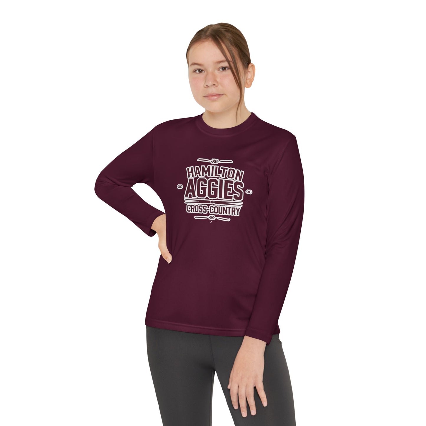 Youth Long Sleeve Tee \ Hamilton Aggies Cross-Country \ HCC1