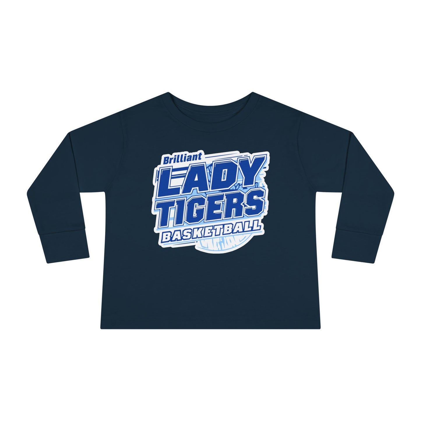 Toddler Long Sleeve Tee \ Brilliant Tigers Basketball \ BTBKG2