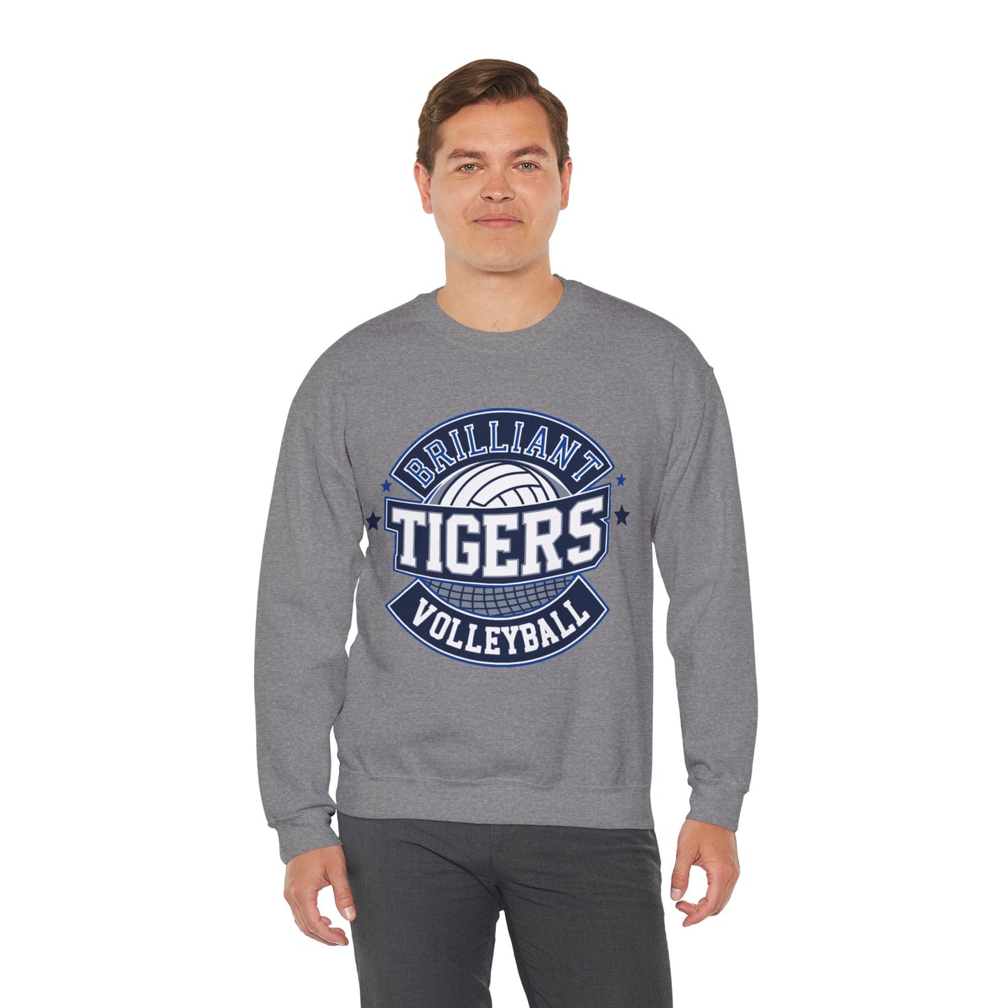 Adult Crewneck Sweatshirt \ Brilliant Tigers Volleyball \ BTV1