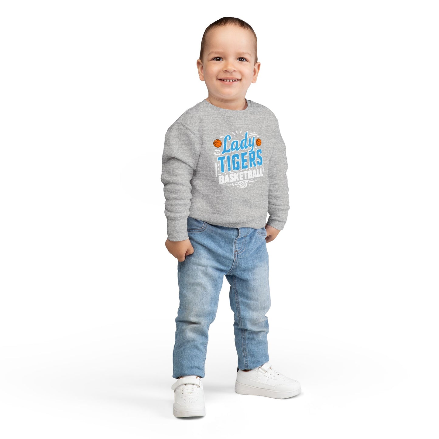 Toddler Crewneck Sweatshirt \ Brilliant Tigers Basketball \ BTBKG1