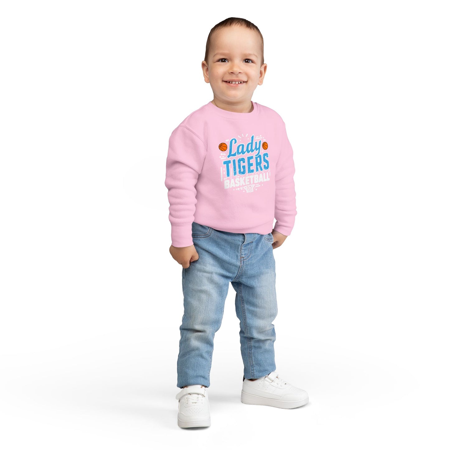 Toddler Crewneck Sweatshirt \ Brilliant Tigers Basketball \ BTBKG1