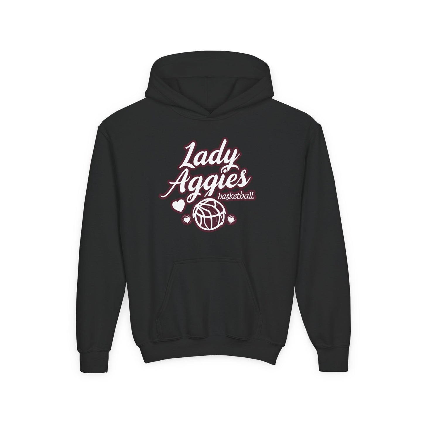 Youth Hoodie Sweatshirt \ Hamilton Aggies Basketball \ HABBG2