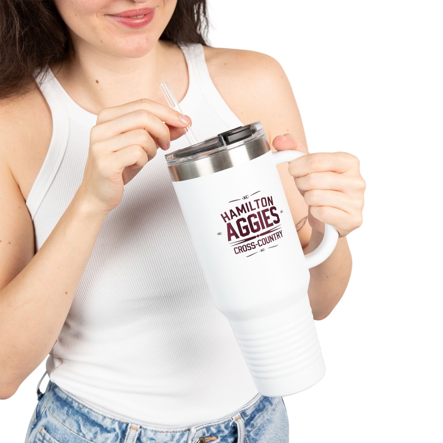 40oz Insulated Tumbler \ Hamilton Aggies Cross-Country \ HCC1