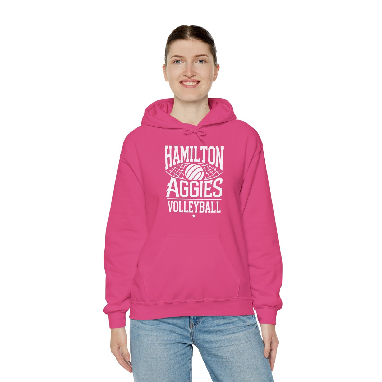 Adult Hoodie Sweatshirt \ Hamilton Aggies Volleyball \ HAV2