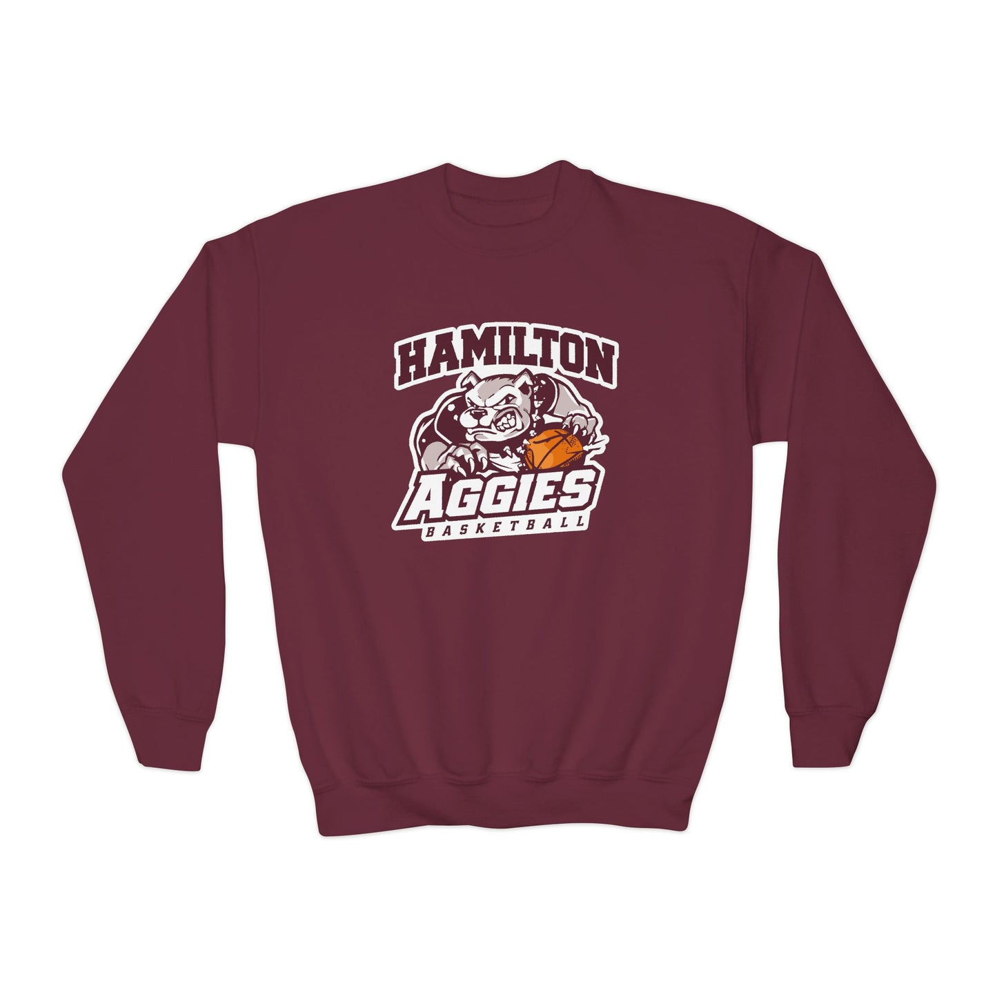 Youth Crewneck Sweatshirt \ Hamilton Aggies Basketball \ HABB1