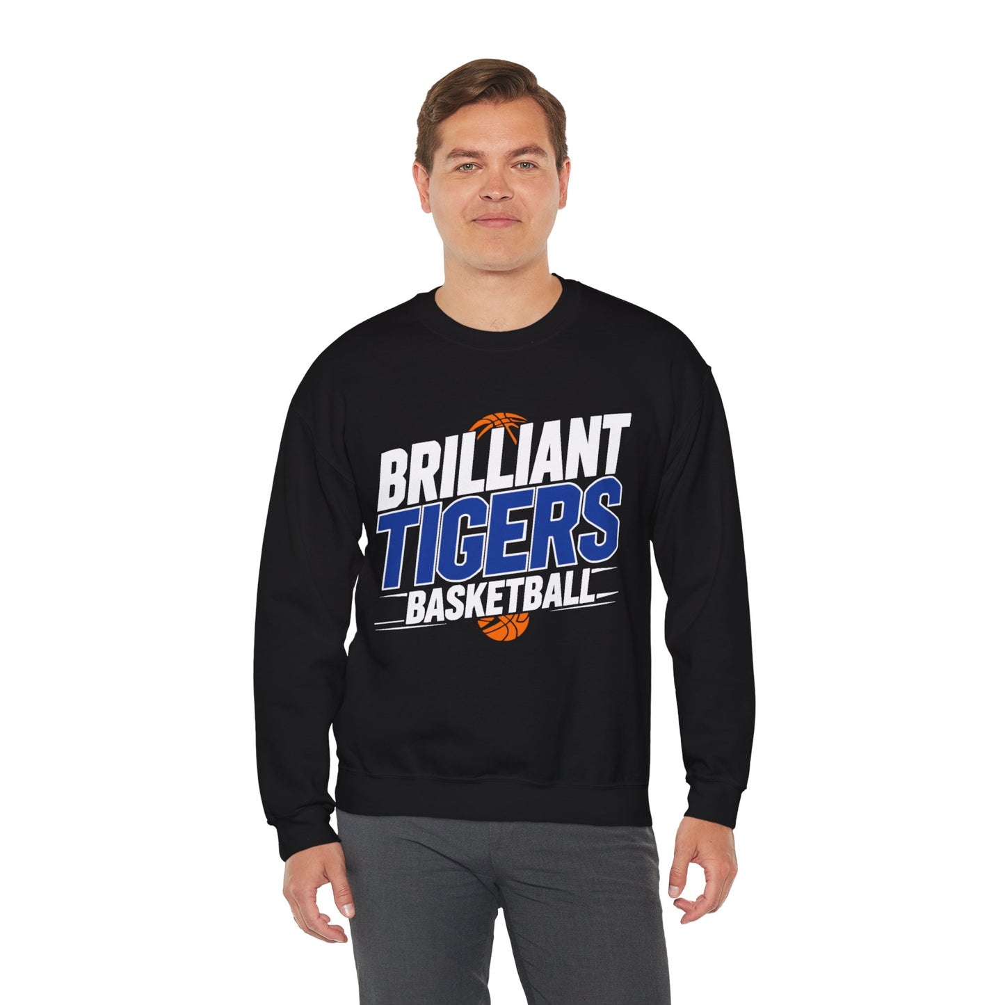 Adult Crewneck Sweatshirt \ Brilliant Tigers Basketball \ BTBK1