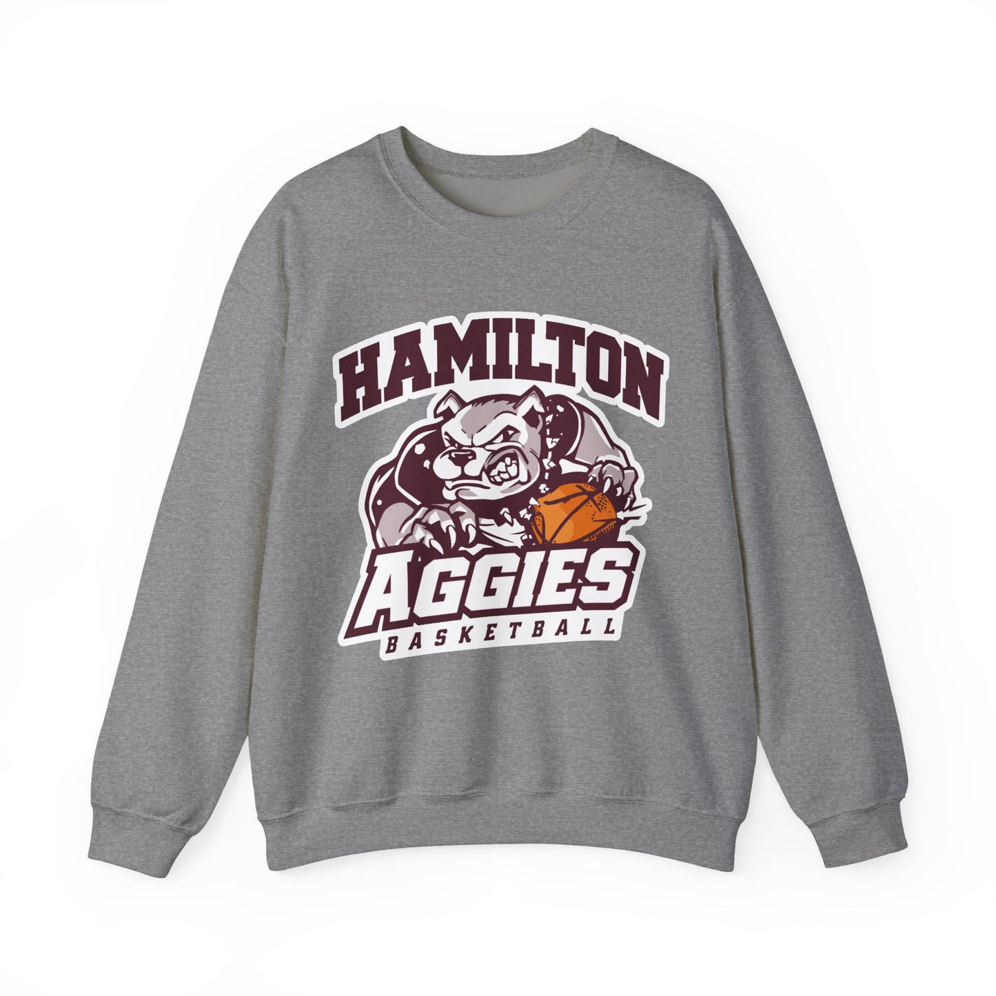 Adult Crewneck Sweatshirt \ Hamilton Aggies Basketball \ HABB1