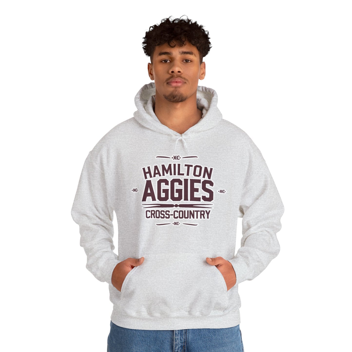 Adult Hooded Sweatshirt \ Hamilton Aggies Cross-Country \ HCC1