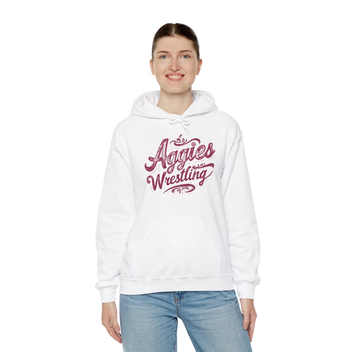 Adult Hoodie Sweatshirt \ Hamilton Aggies Wrestling \ HAWG2