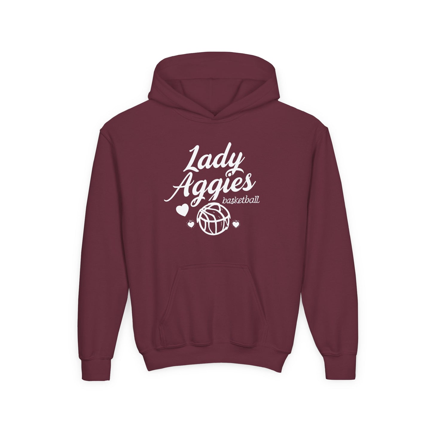 Youth Hoodie Sweatshirt \ Hamilton Aggies Basketball \ HABBG2