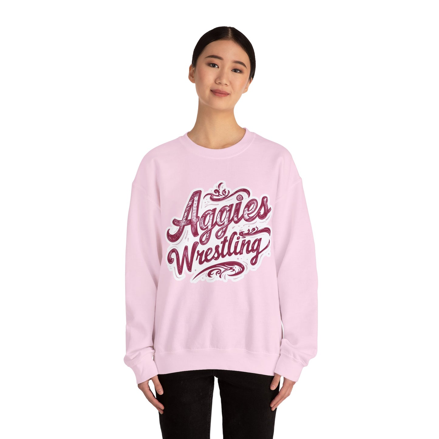 Adult Crewneck Sweatshirt \ Hamilton Aggies Wrestling \ HAWG2