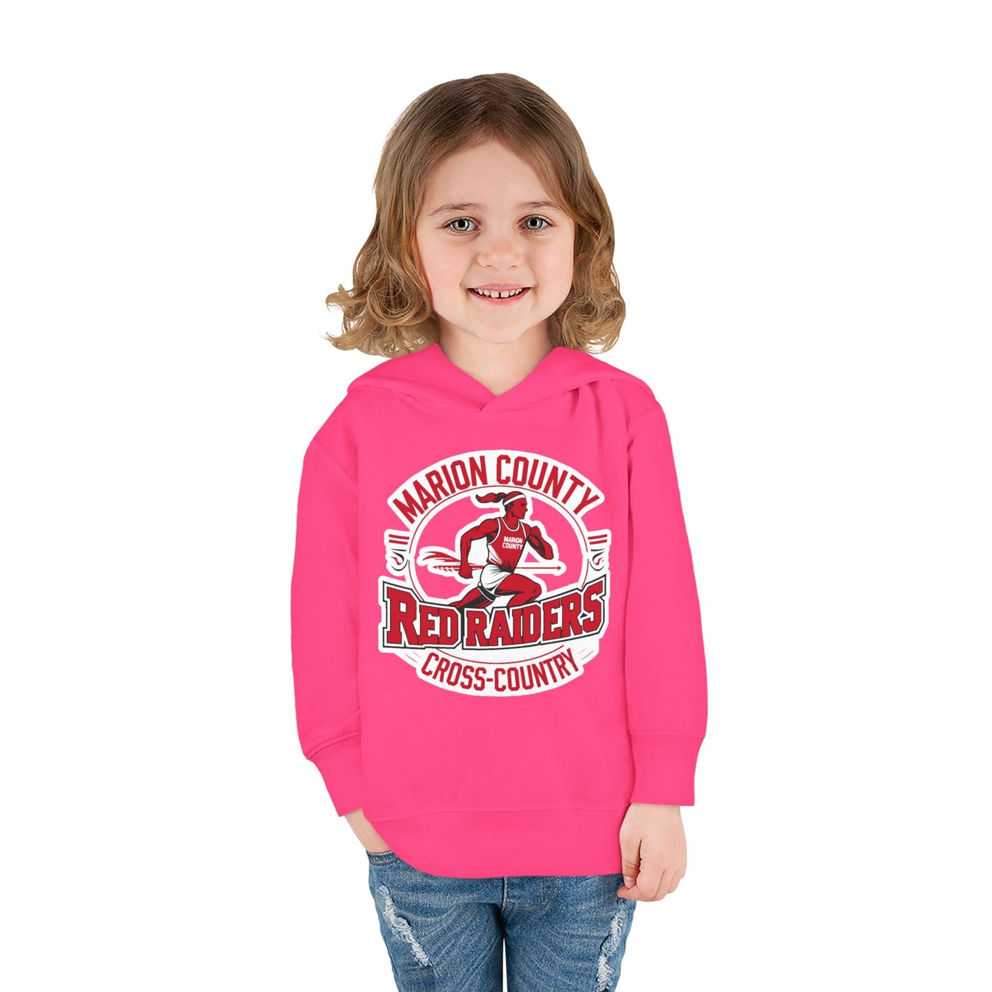 Toddler Hoodie Sweatshirt \ Marion County Red Raiders Cross-Country \ MCCC2