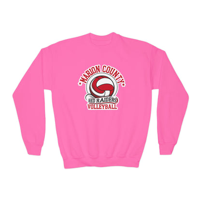 Youth Crewneck Sweatshirt \ Marion County Red Raiders Volleyball \ MCV1