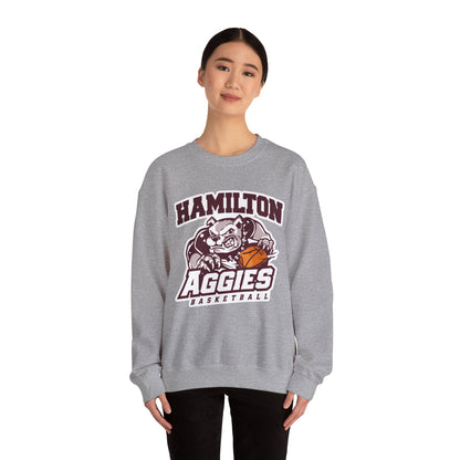 Adult Crewneck Sweatshirt \ Hamilton Aggies Basketball \ HABK1