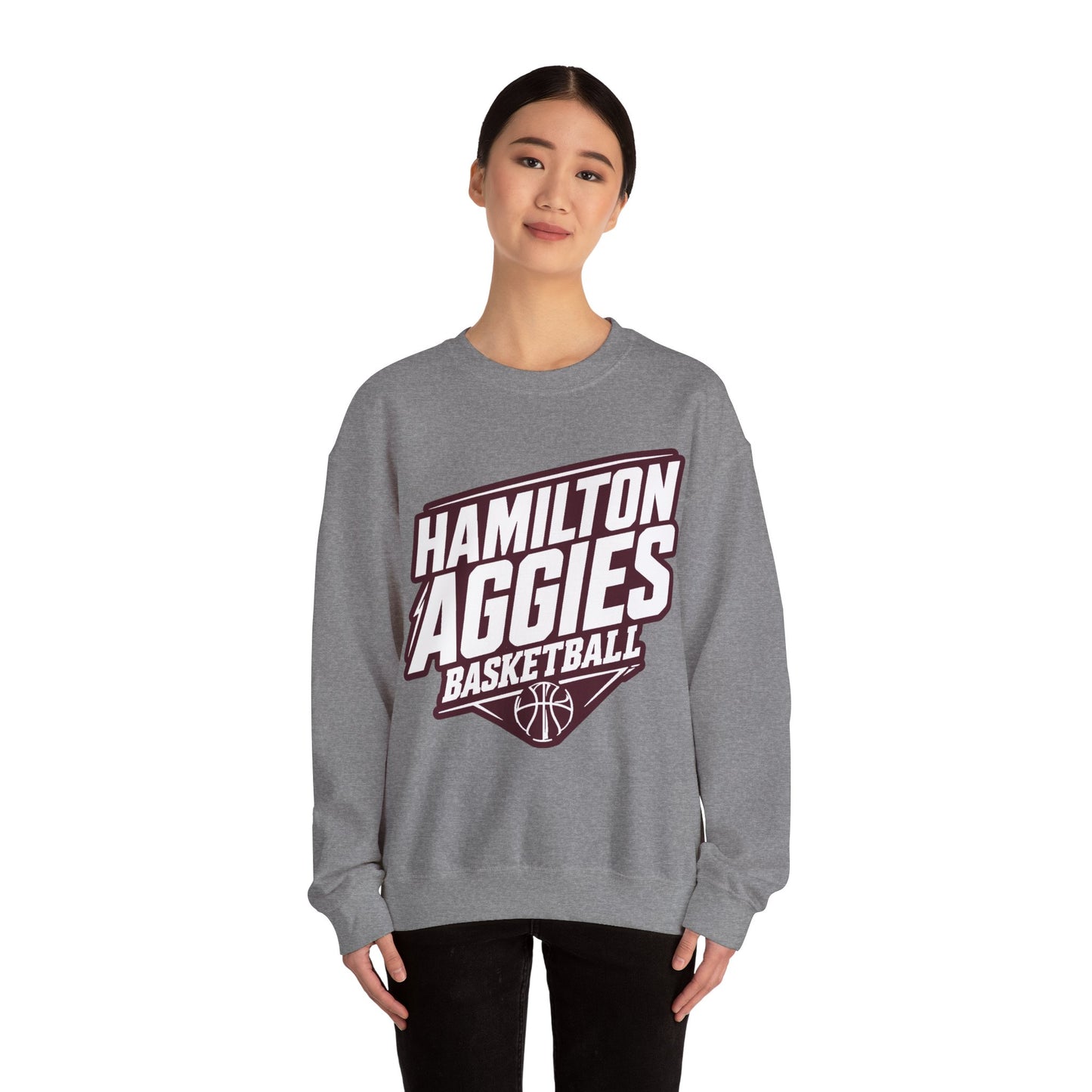 Adult Crewneck Sweatshirt \ Hamilton Aggies Basketball \ HABB2