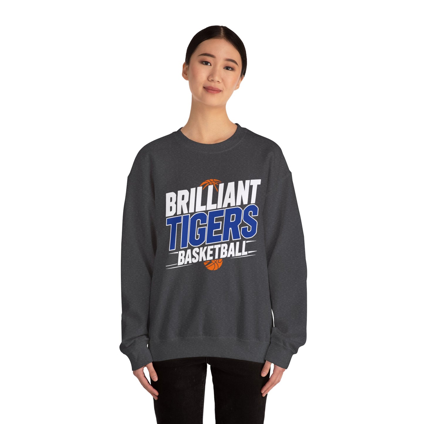 Adult Crewneck Sweatshirt \ Brilliant Tigers Basketball \ BTBK1