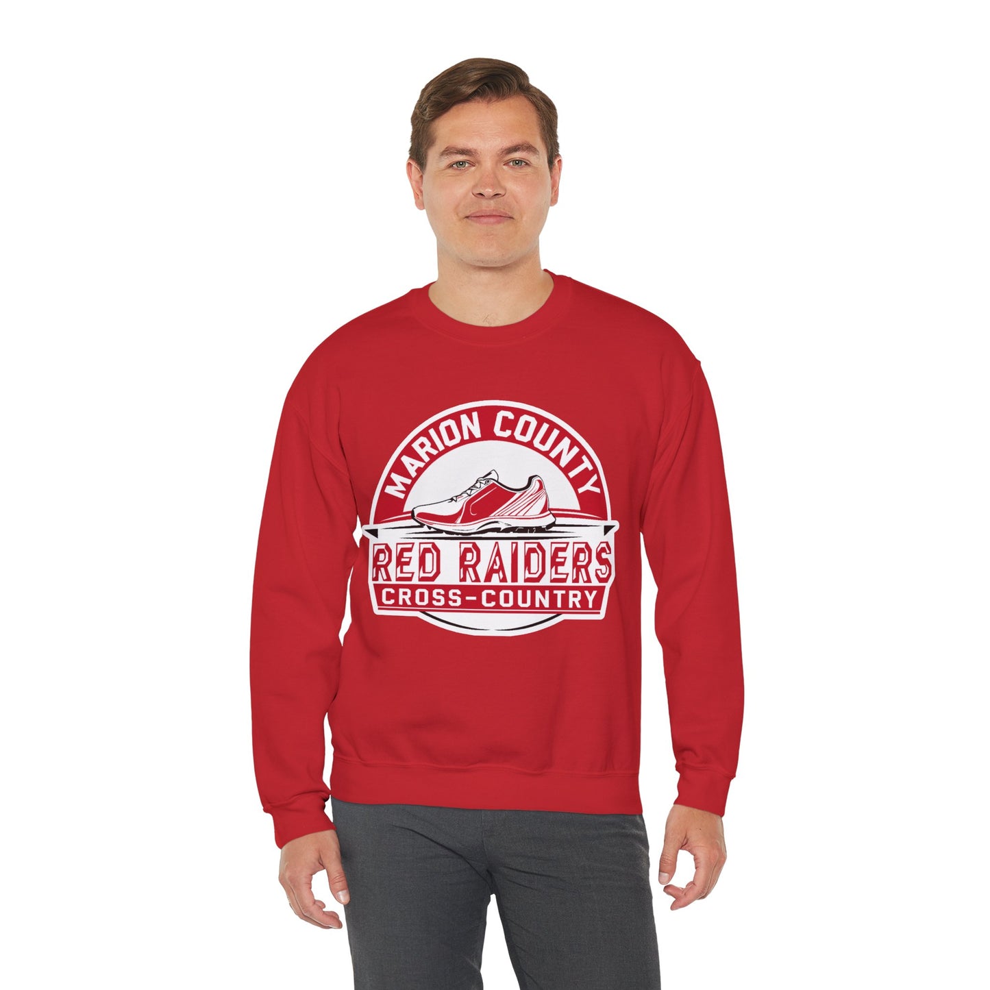 Adult Crewneck Sweatshirt \ Marion County Red Raiders Cross-Country \ MCCC1