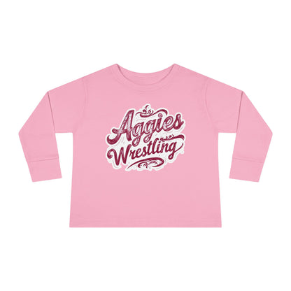 Toddler Long Sleeve Tee \ Hamilton Aggies Wrestling \ HAWG2
