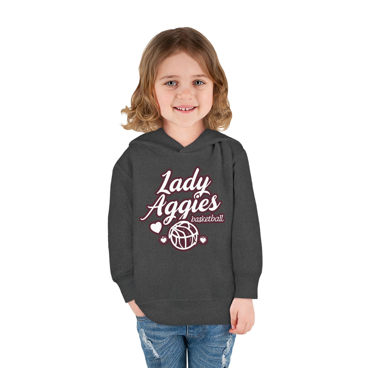 Toddler Hoodie Sweatshirt \ Hamilton Aggies Basketball \ HABBG2