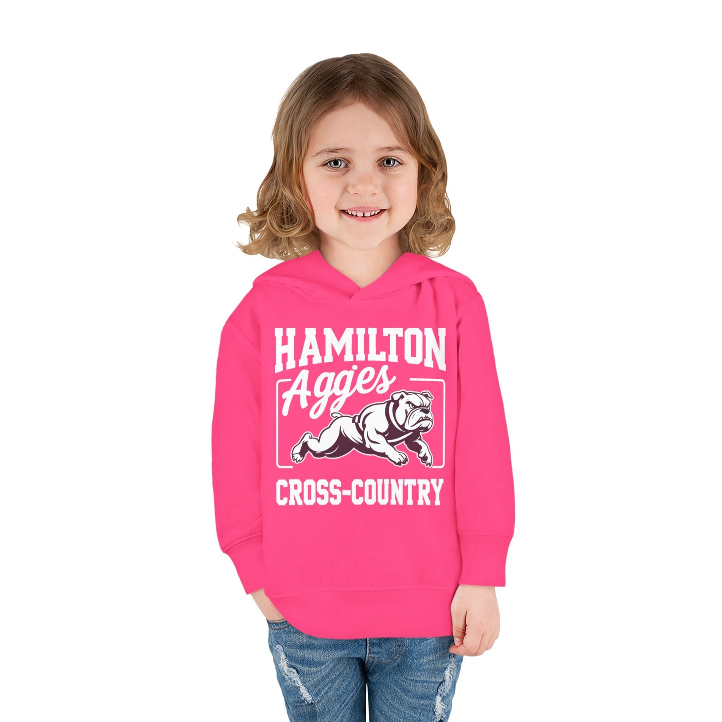 Toddler Hoodie Sweatshirt \ Hamilton Aggies Cross-Country \ HCC2