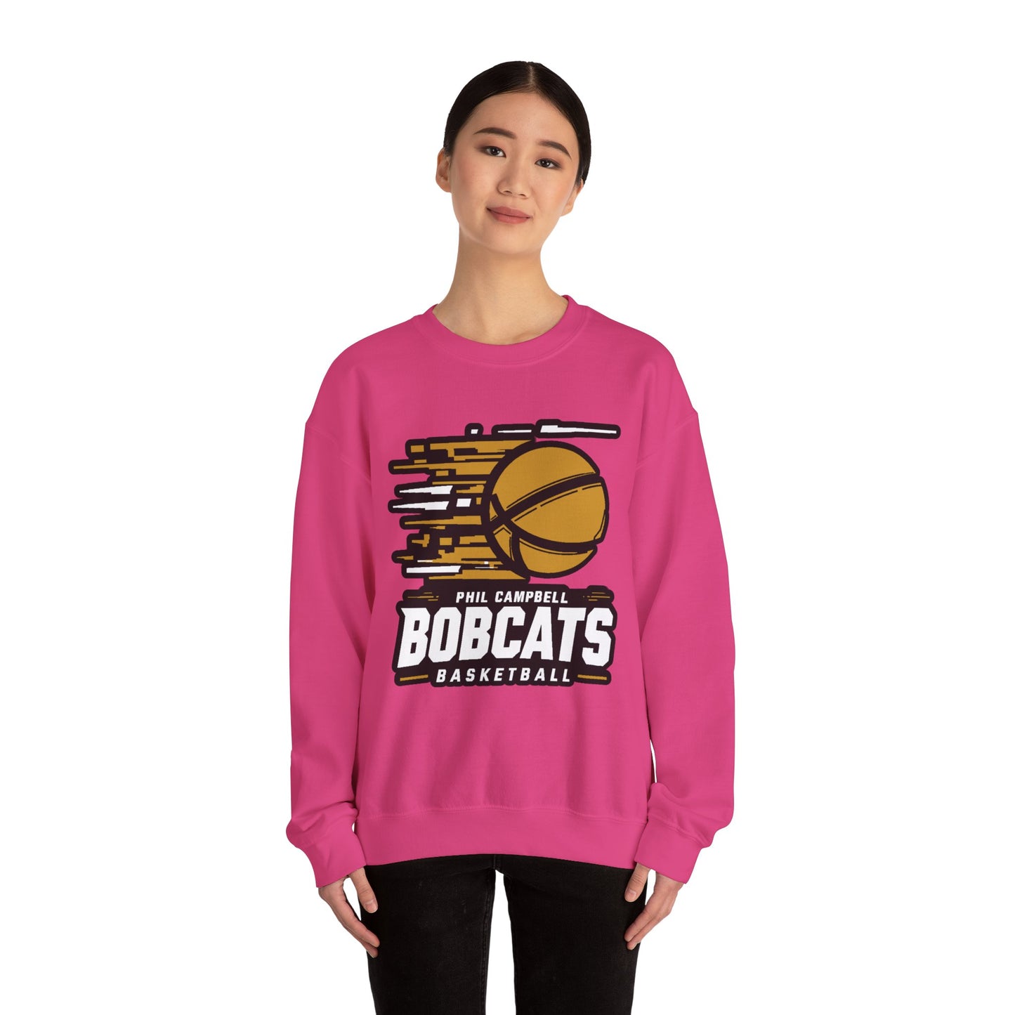 Adult Crewneck Sweatshirt \ Phil Campbell Bobcats Basketball \ PCBBK2