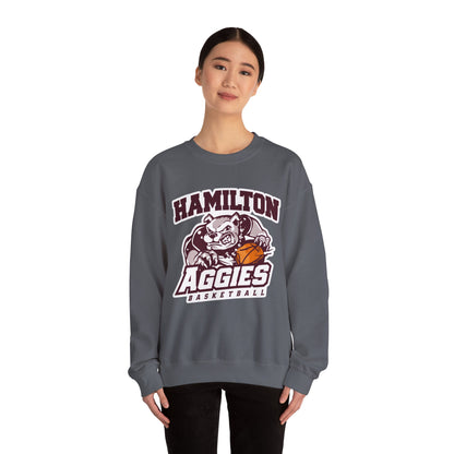 Adult Crewneck Sweatshirt \ Hamilton Aggies Basketball \ HABK1