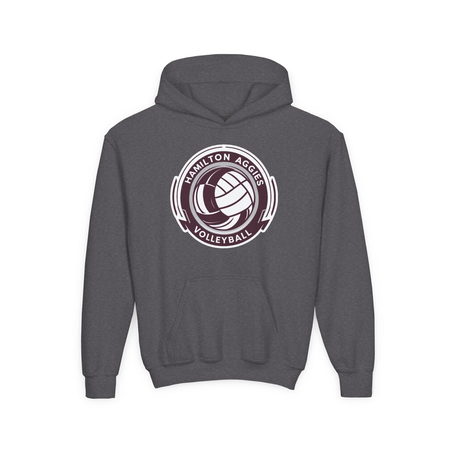 Youth Hoodie Sweatshirt \ Hamilton Aggies Volleyball \ HAV1