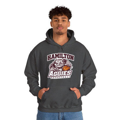 Adult Hoodie Sweatshirt \ Hamilton Aggies Basketball \ HABB1