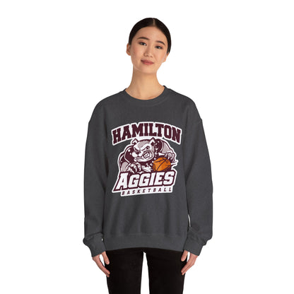 Adult Crewneck Sweatshirt \ Hamilton Aggies Basketball \ HABK1