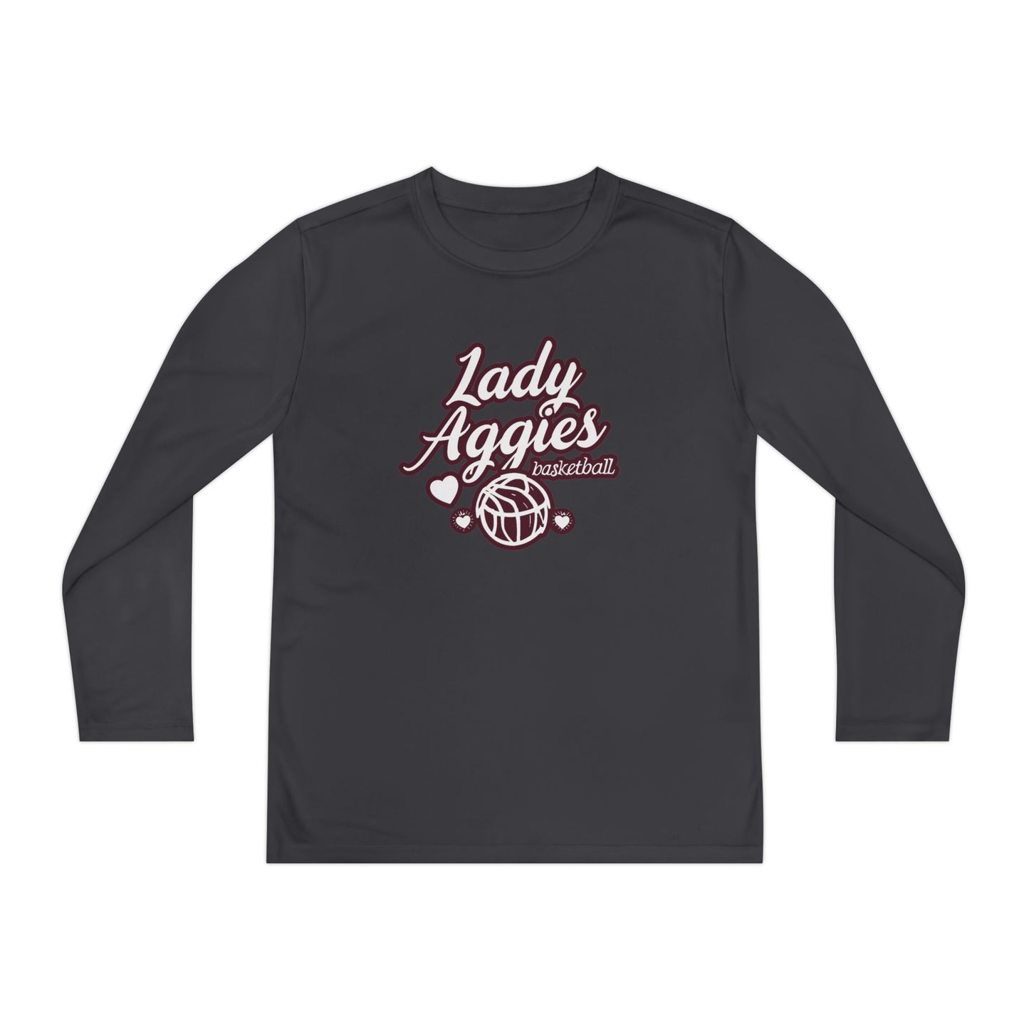 Youth Long Sleeve Tee \ Hamilton Aggies Basketball \ HABBG2