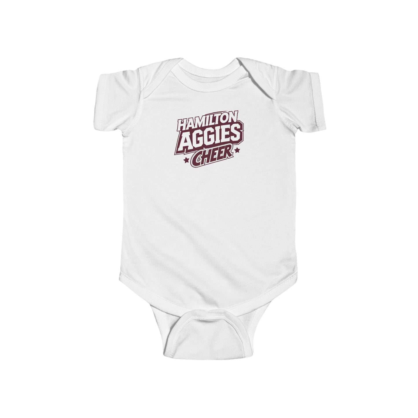 Short Sleeve Baby Bodysuit \ Hamilton Aggies Cheer \ HAC1