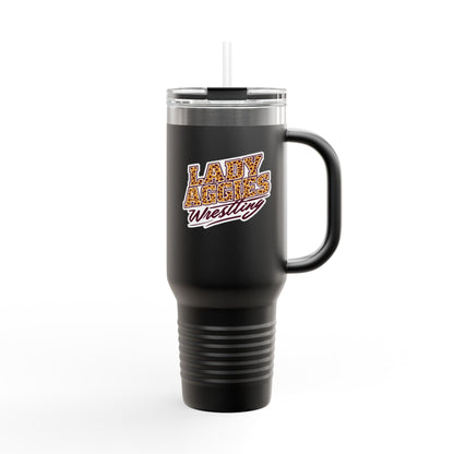 40oz Insulated Tumbler \ Hamilton Aggies Wrestling \ HAWG3