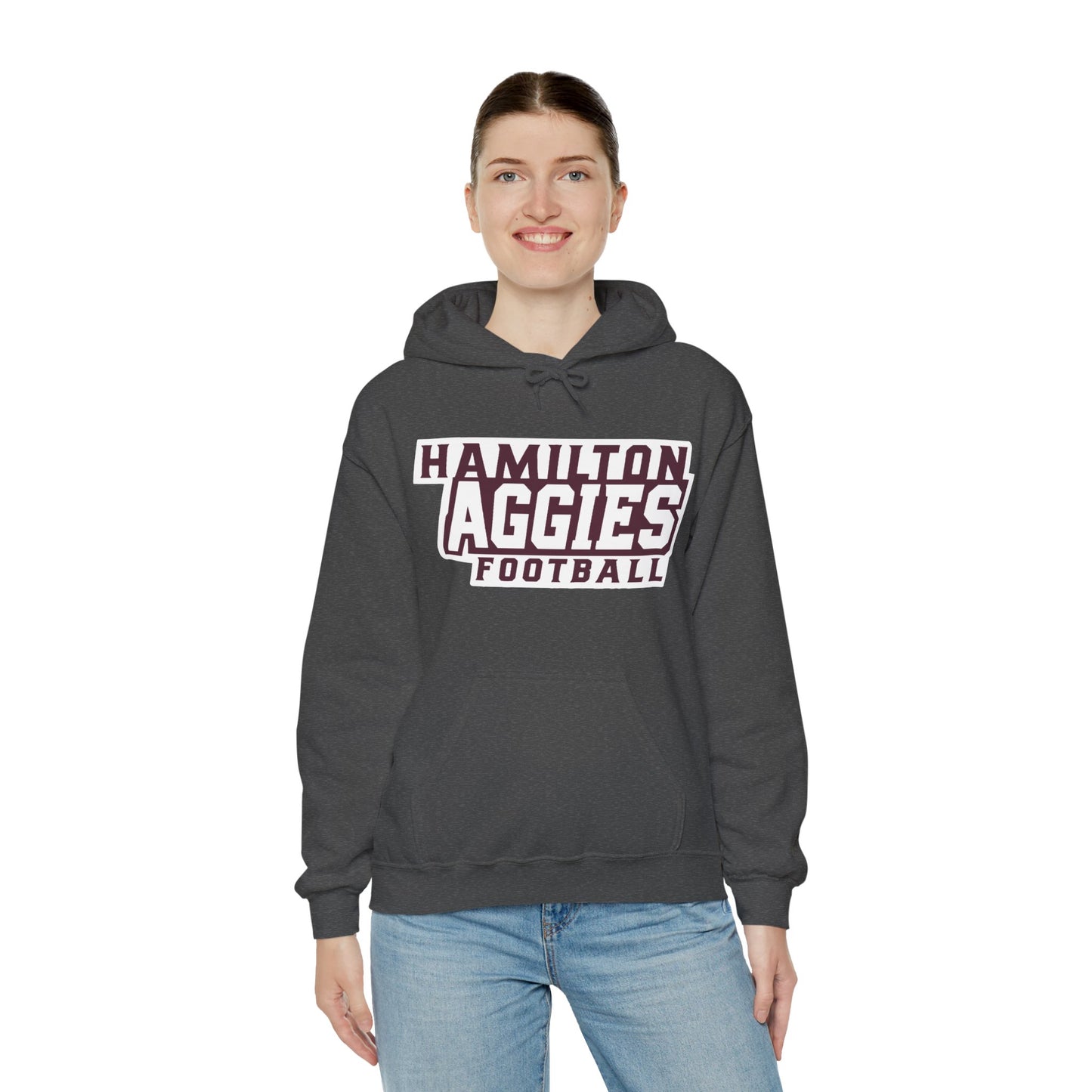 Adult Hoodie Sweatshirt \ Hamilton Aggies Football \ HAF1