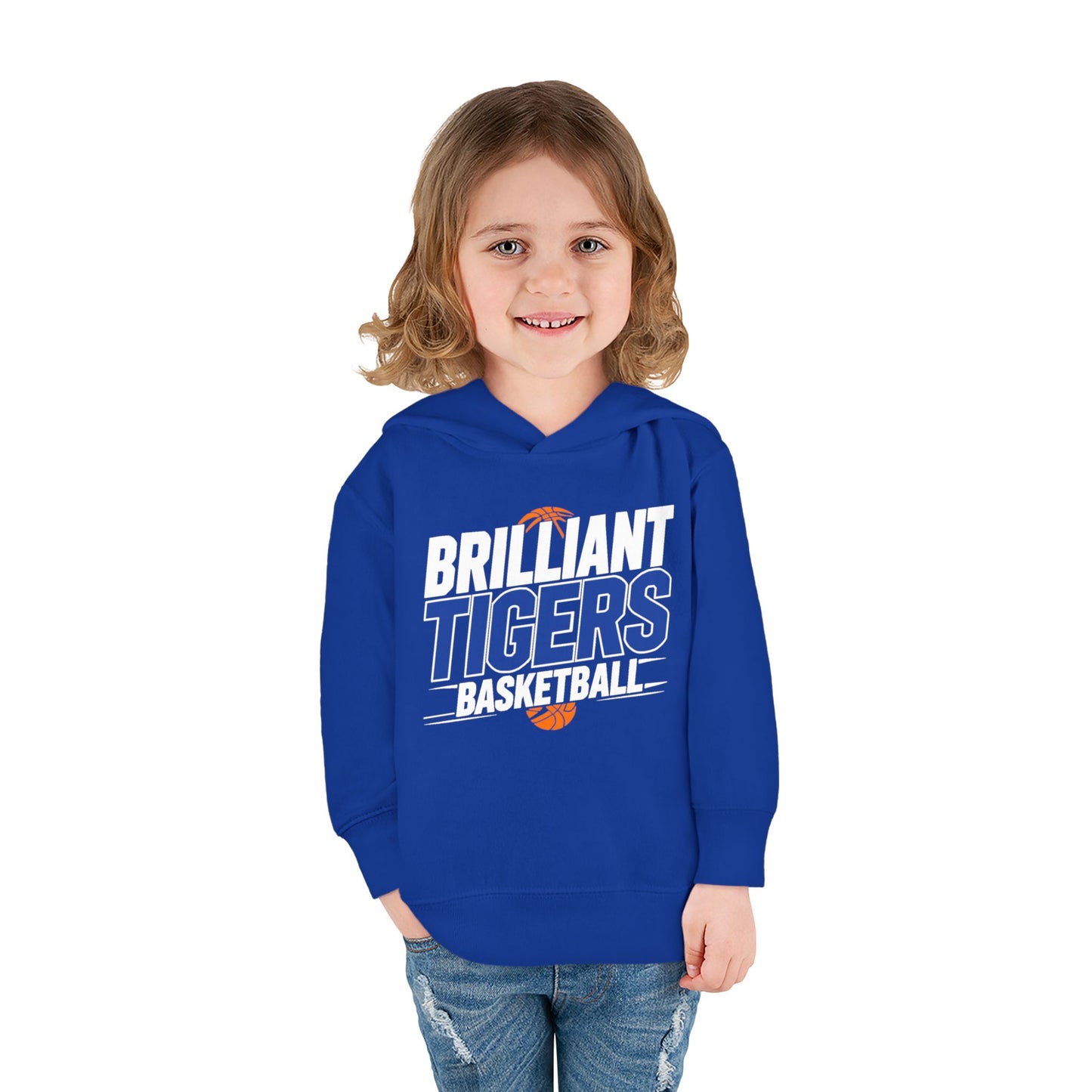 Toddler Hoodie Sweatshirt \ Brilliant Tigers Basketball \ BTBK1