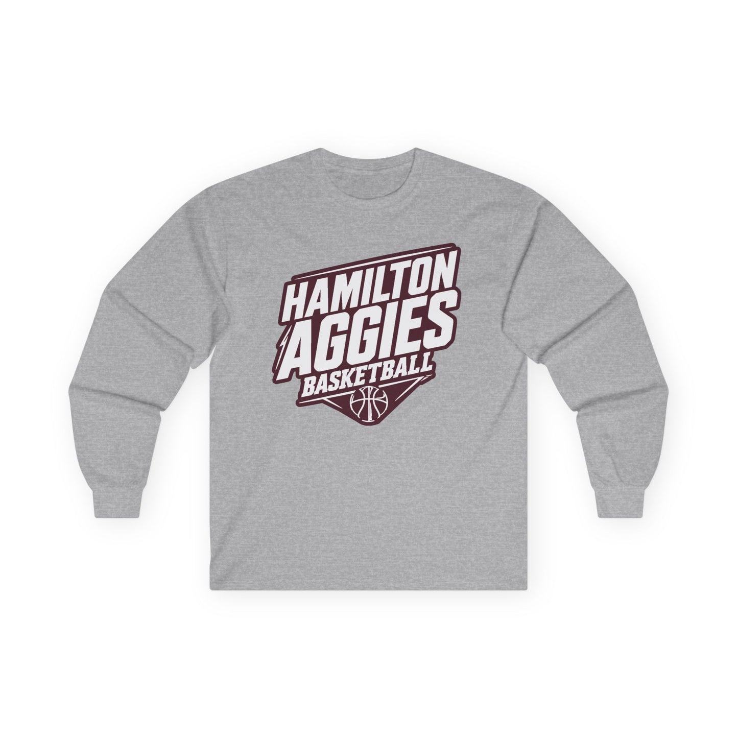 Adult Long Sleeve Tee \ Hamilton Aggies Basketball \ HABB2