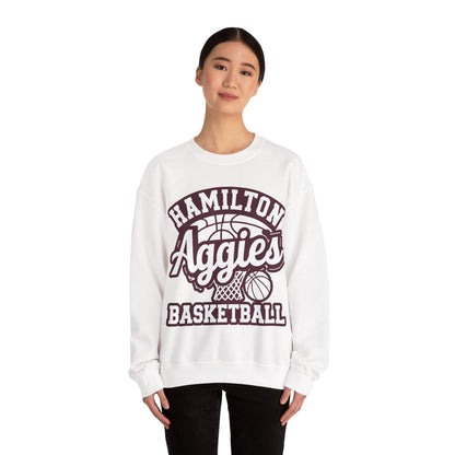 Adult Crewneck Sweatshirt \ Hamilton Aggies Basketball \ HABBG1