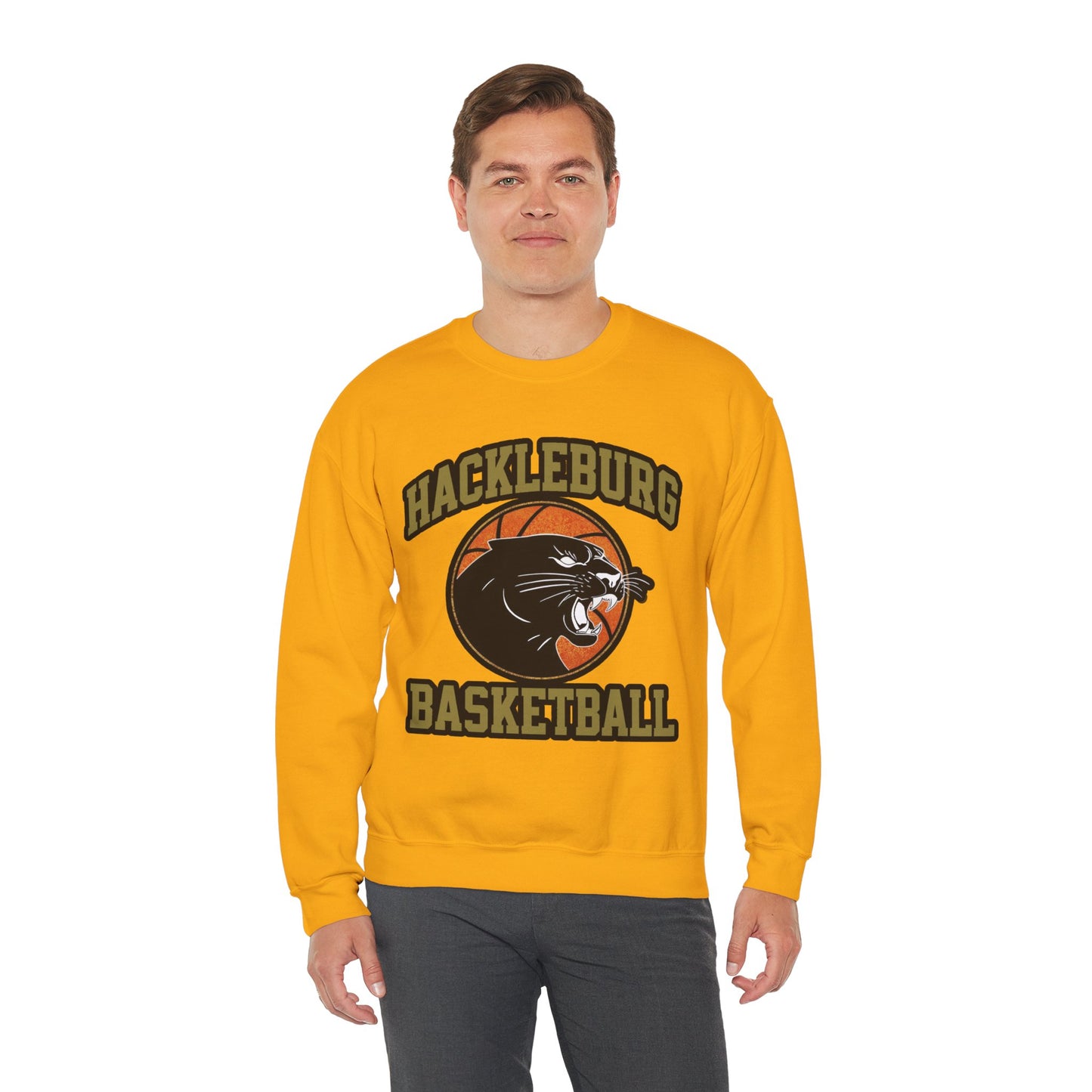 Adult Crewneck Sweatshirt \ Hackleburg Panther Basketball \ HPBK1