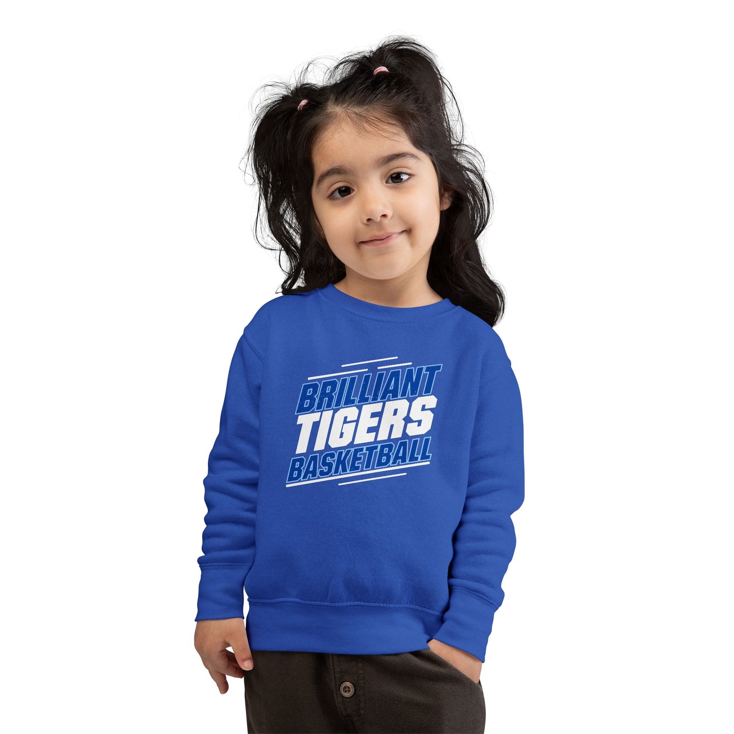 Toddler Crewneck Sweatshirt \ Brilliant Tigers Basketball \ BTBK2