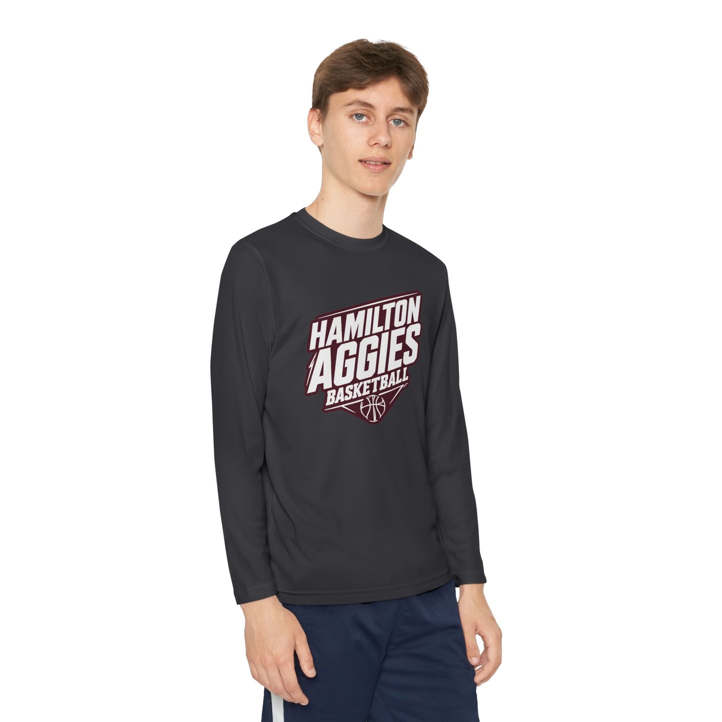 Youth Long Sleeve Tee \ Hamilton Aggies Basketball \ HABB2