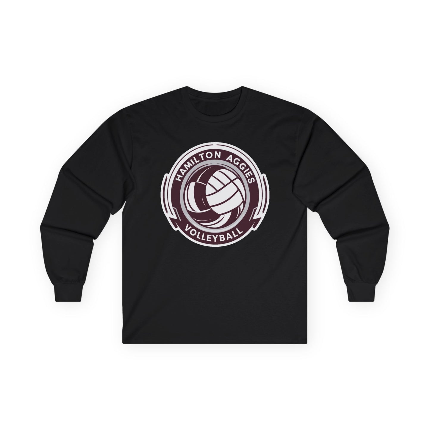 Adult Long Sleeve Tee \ Hamilton Aggies Volleyball \ HAV1