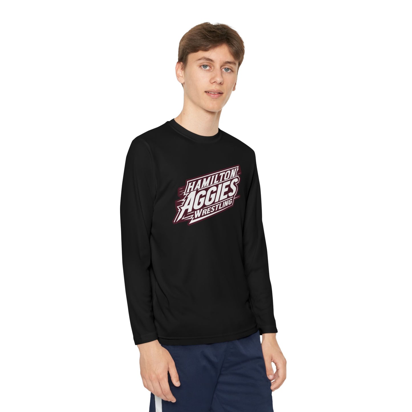 Youth Long Sleeve Tee \ Hamilton Aggies Wrestling \ HAW1