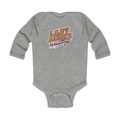 Long Sleeve Baby Bodysuit \ Hamilton Aggies Wrestling \ HAWG3
