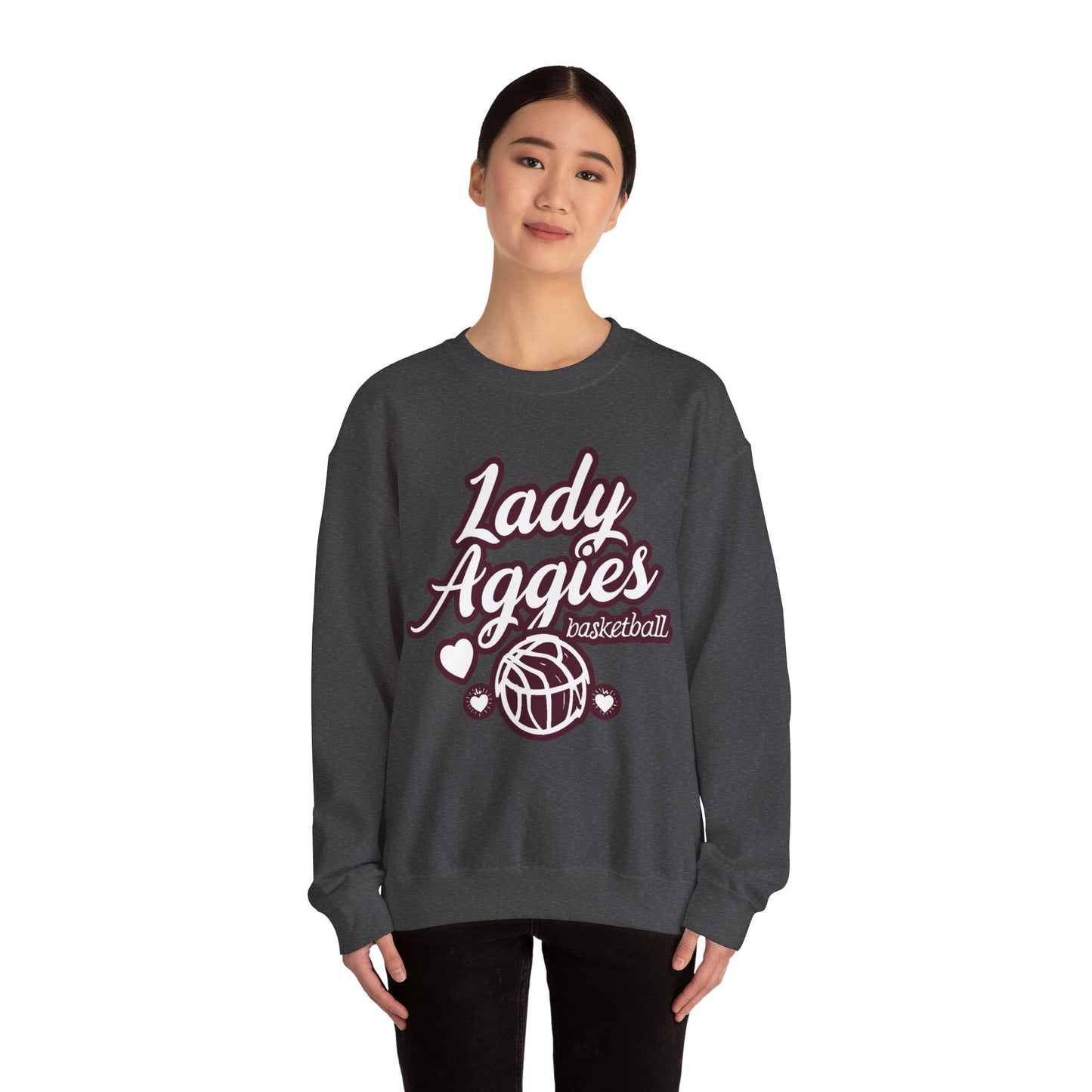 Adult Crewneck Sweatshirt \ Hamilton Aggies Basketball \ HABBG2