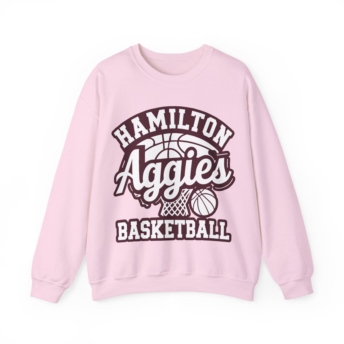 Adult Crewneck Sweatshirt \ Hamilton Aggies Basketball \ HABBG1