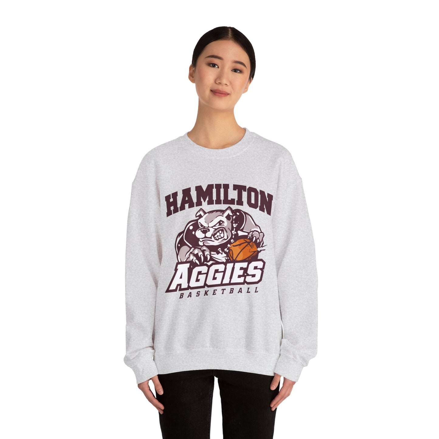 Adult Crewneck Sweatshirt \ Hamilton Aggies Basketball \ HABB1