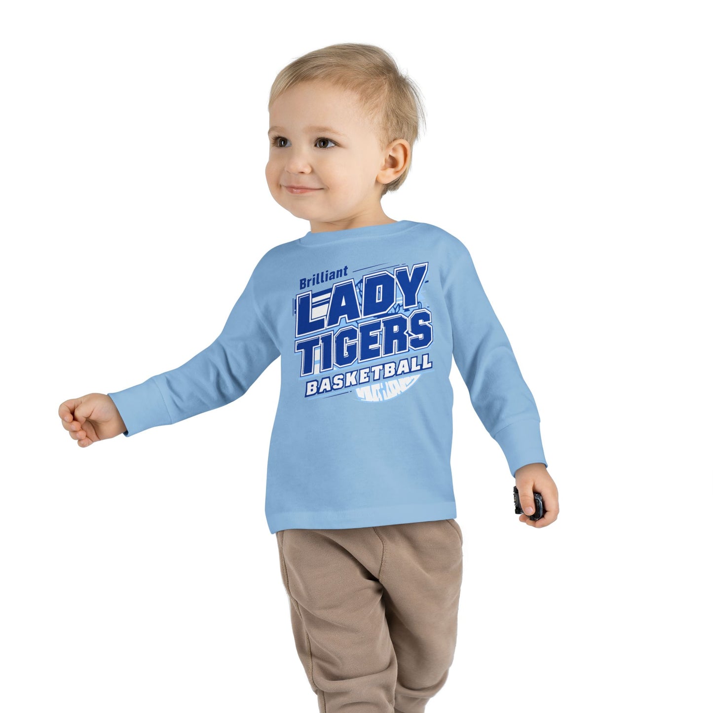 Toddler Long Sleeve Tee \ Brilliant Tigers Basketball \ BTBKG2