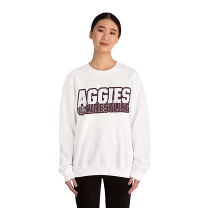 Adult Crewneck Sweatshirt \ Hamilton Aggies Wrestling \ HAW3
