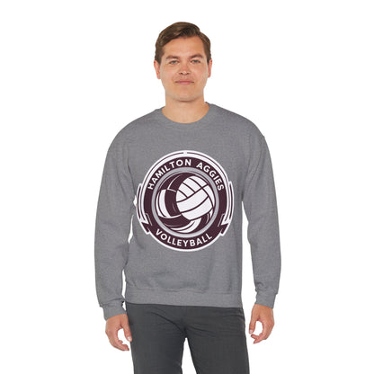 Adult Crewneck Sweatshirt \ Hamilton Aggies Volleyball \ HAV1